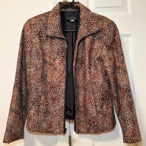 Vintage 90s Leopard Totonko New York‎ zip jacket